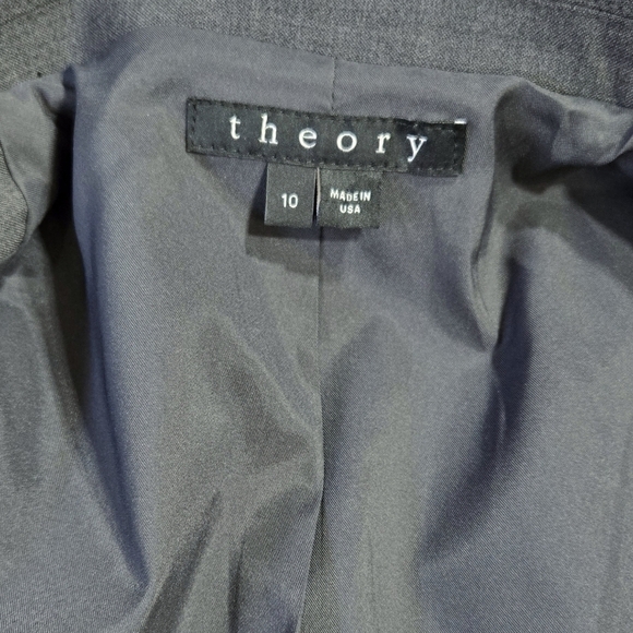 Theory Gabe B 2 Urban Virgin Wool Blend Gray One Button Blazer Career Preppy - Picture 7 of 10